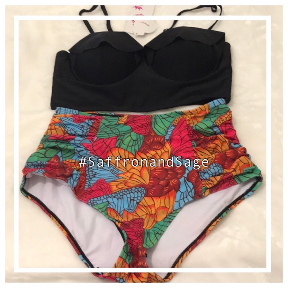 NWT High Waisted Bikini/Tankini Size 10/12